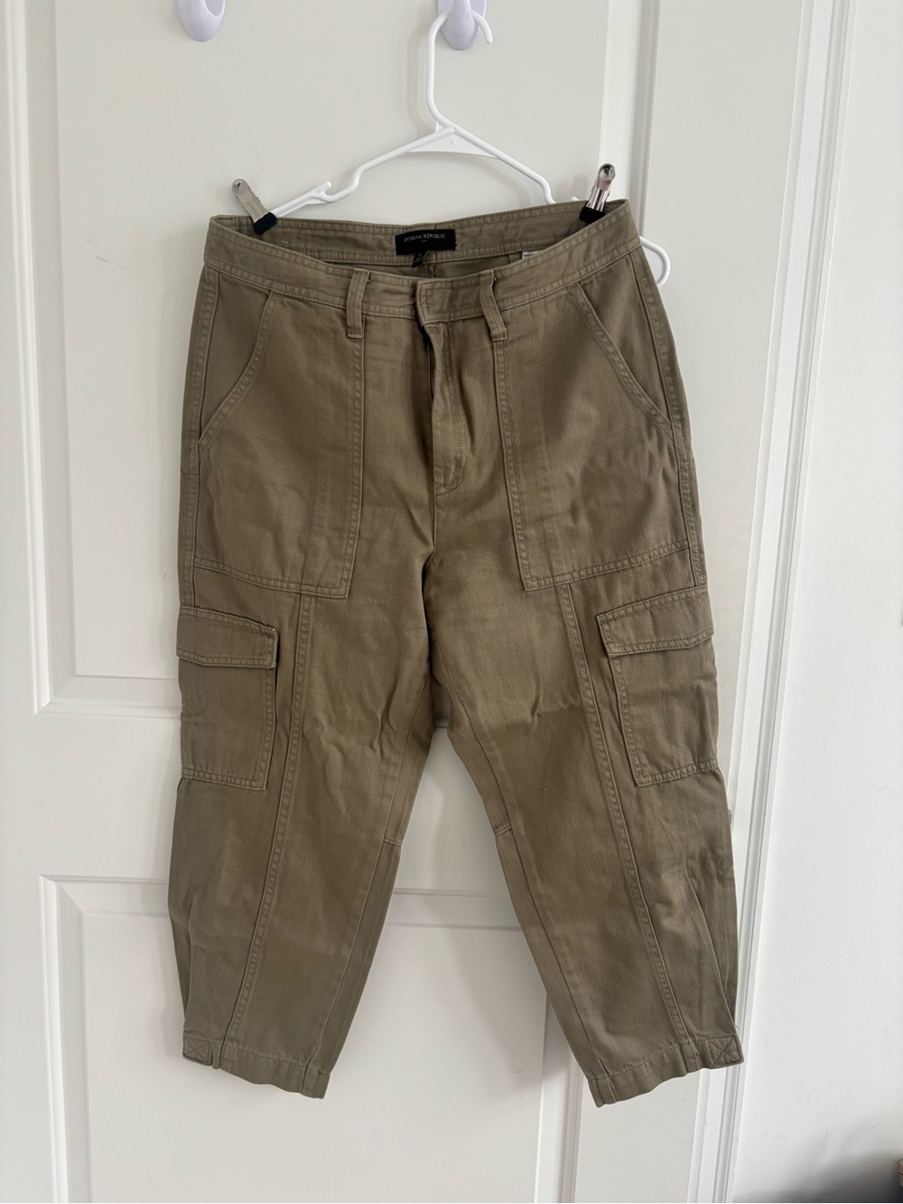 Banana Republic Women’s Olive-Tan Cargo Trousers